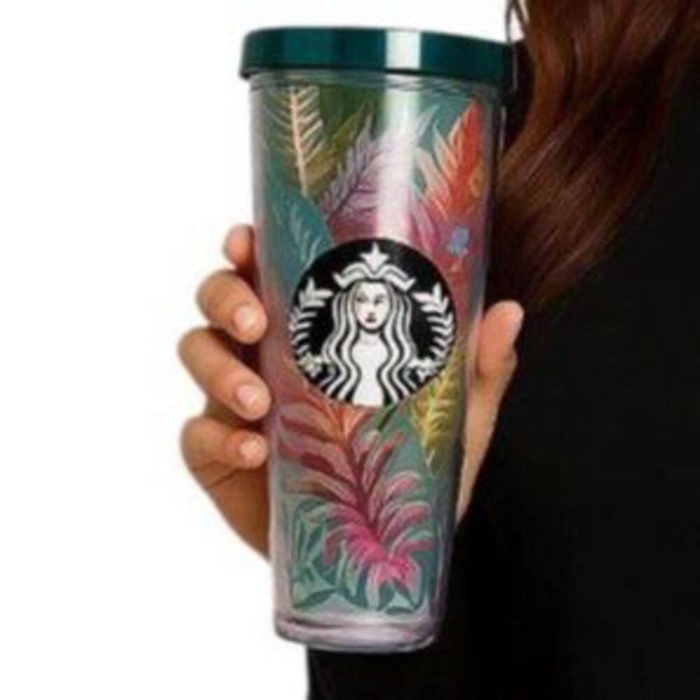 Starbucks Aloha Beetle Tropical Island Jungle Metallic Travel Tumbler Venti